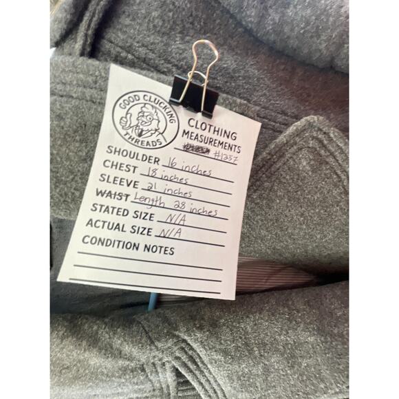 7 For All Mankind Wool Blend Military Peacoat Gray Pea Coat AN9156-B43 - Picture 7 of 7